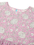 Plus Size Lavender Pure Cotton Floral Printed Tiered Dress